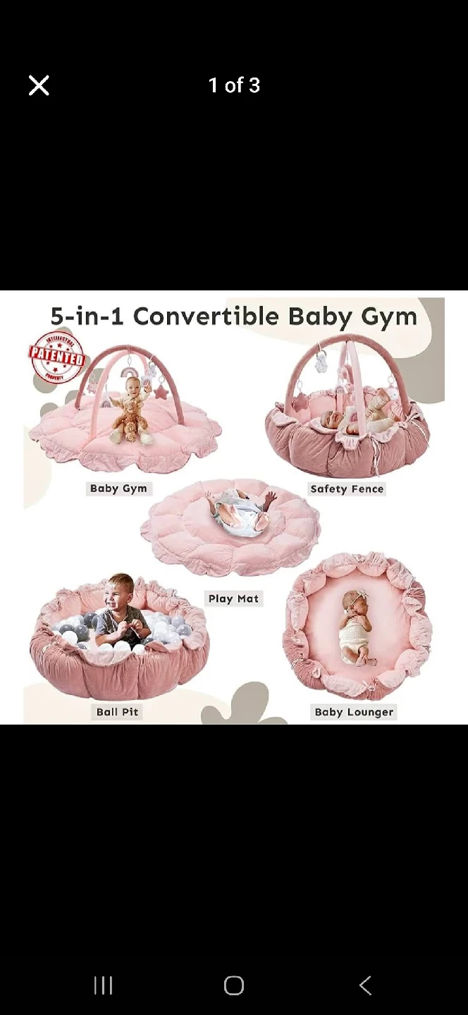5-in-1 Convertible Baby Gym - Play Mat, Ball Pit