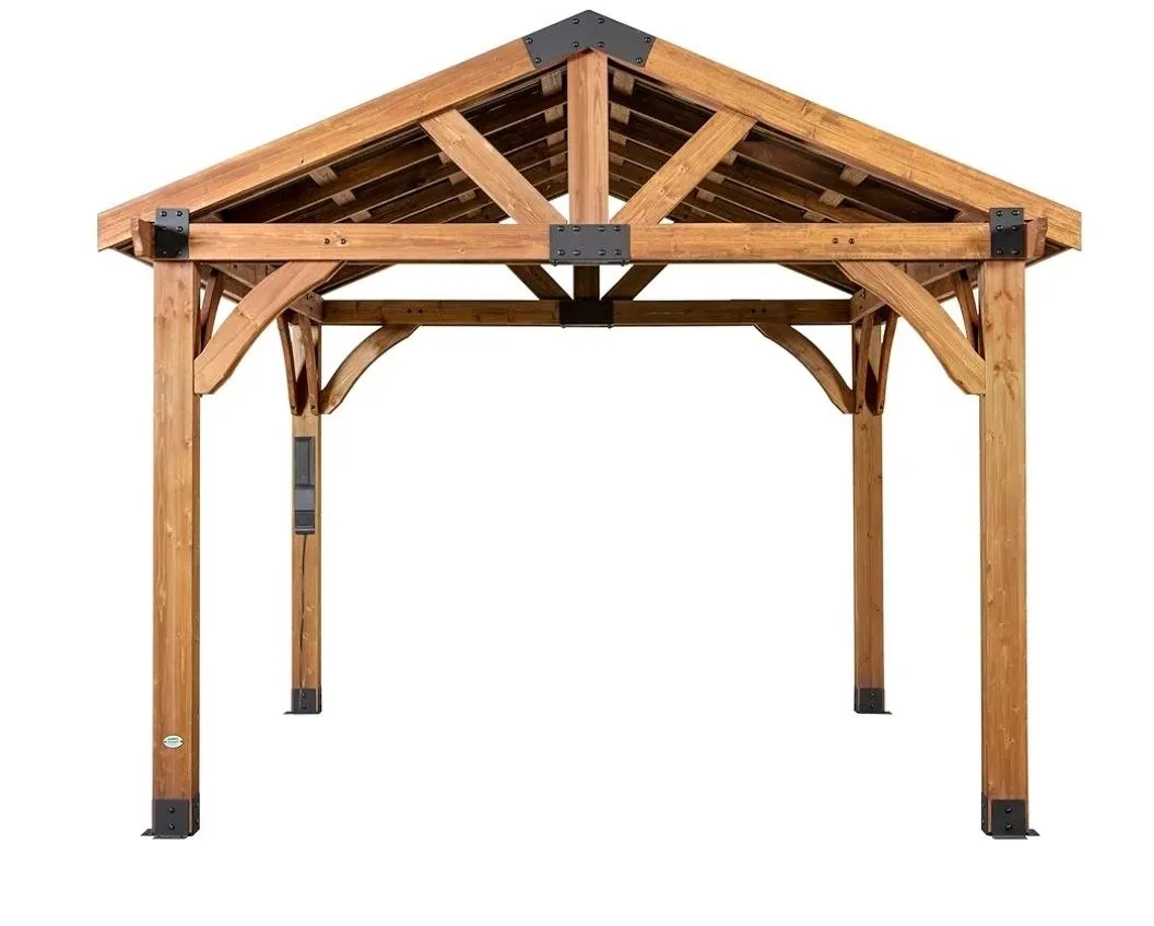 12ft x 12ft All Cedar Gazebo, Light Brown thumbnail
