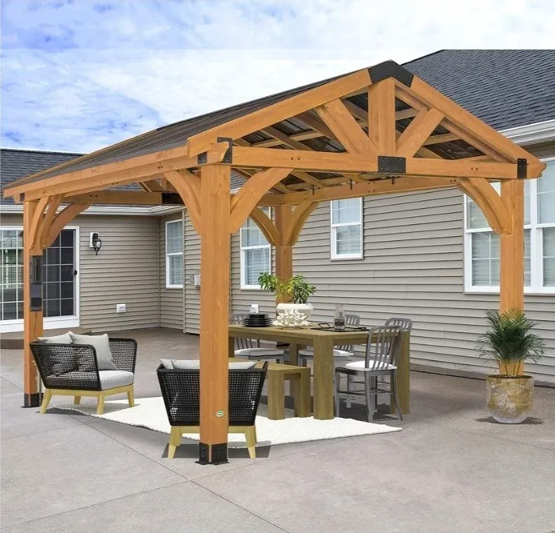 12ft x 12ft All Cedar Gazebo, Light Brown image indicator(2)