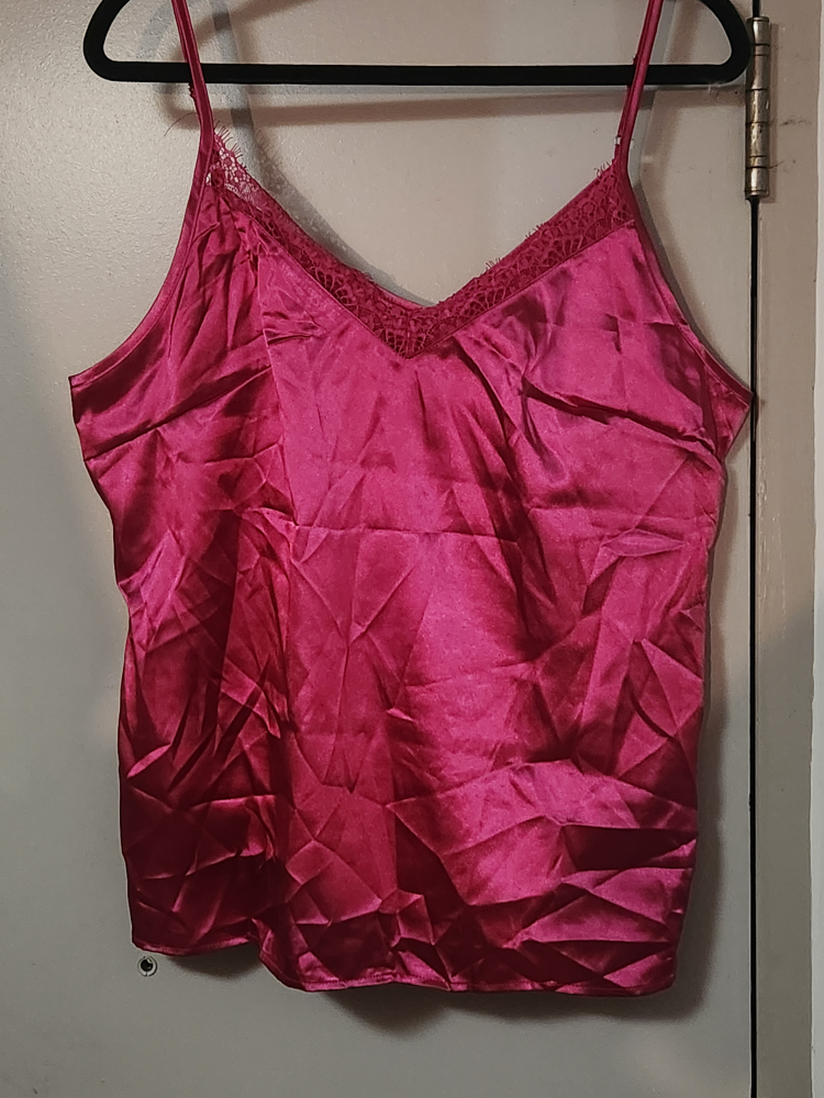 🏆  xl Pink Satin Cami Top