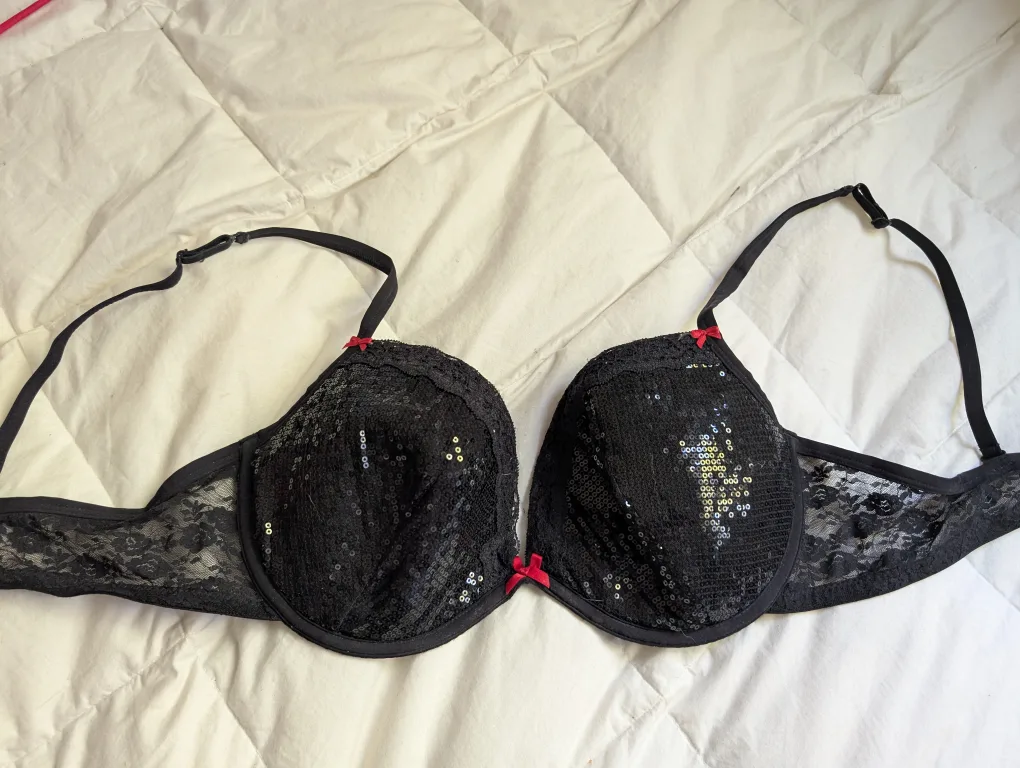 Black Sequence Underwire Bra image indicator(4)