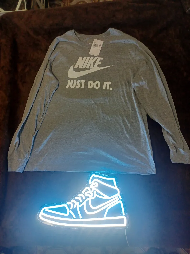 nike grey long sleeve  shirt size XXL