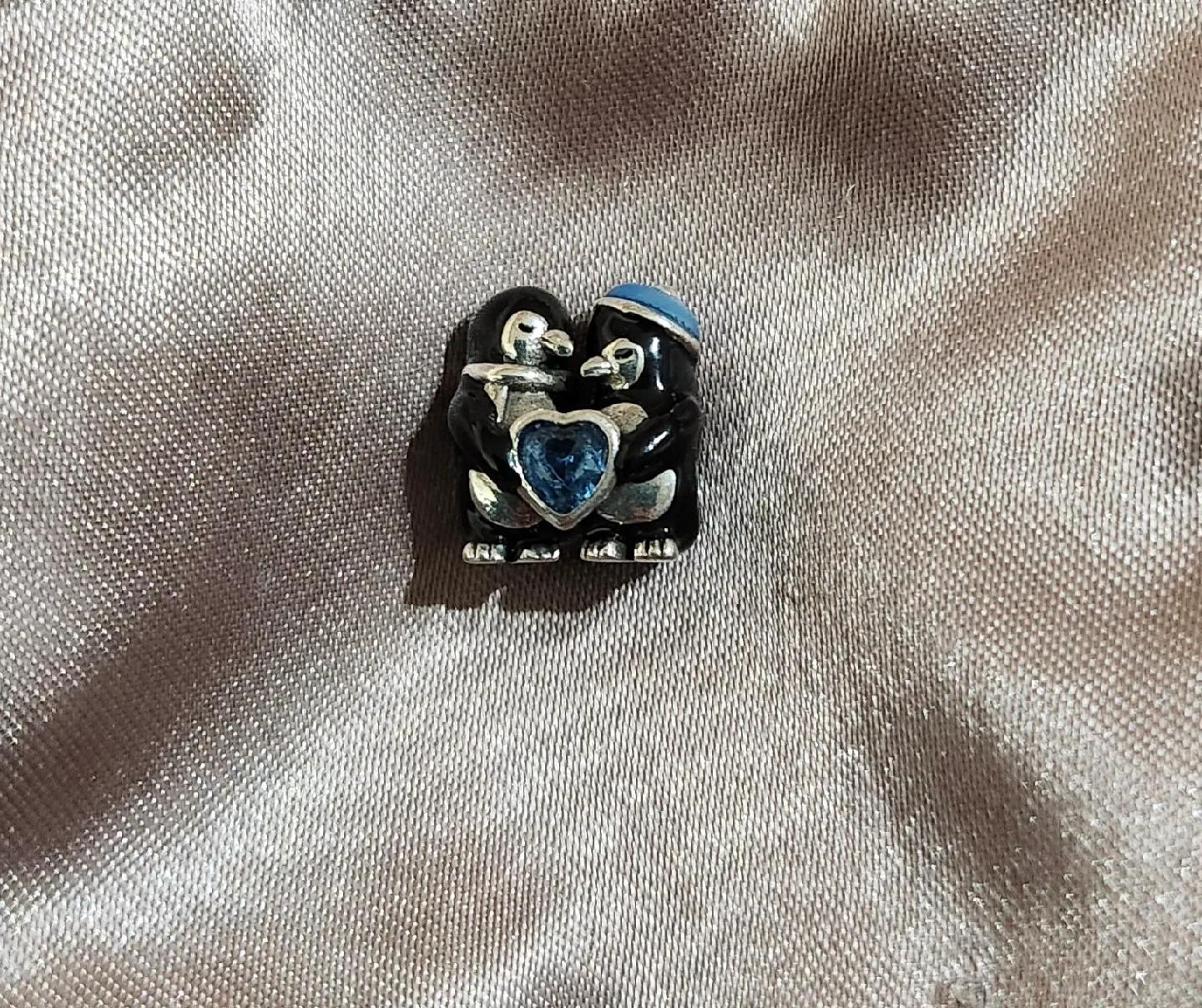 Penguin Charm with Blue Heart thumbnail