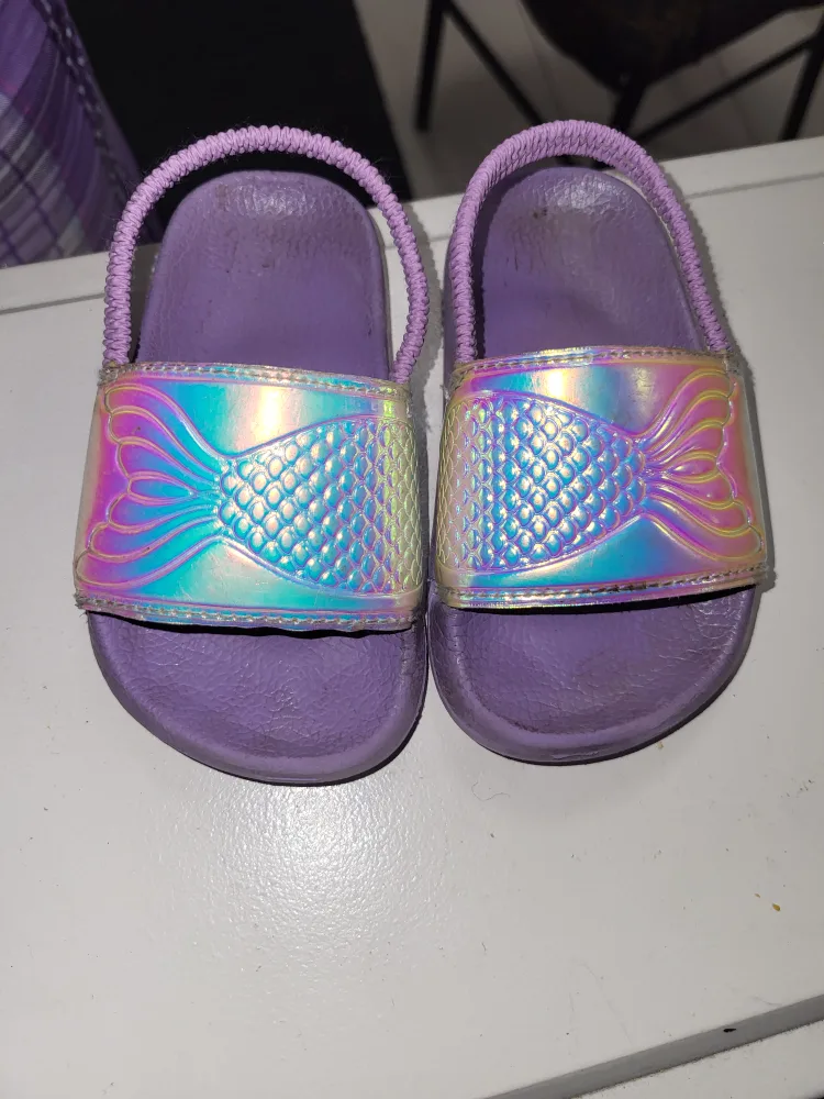 Purple Mermaid Toddler Sandals - Size 5