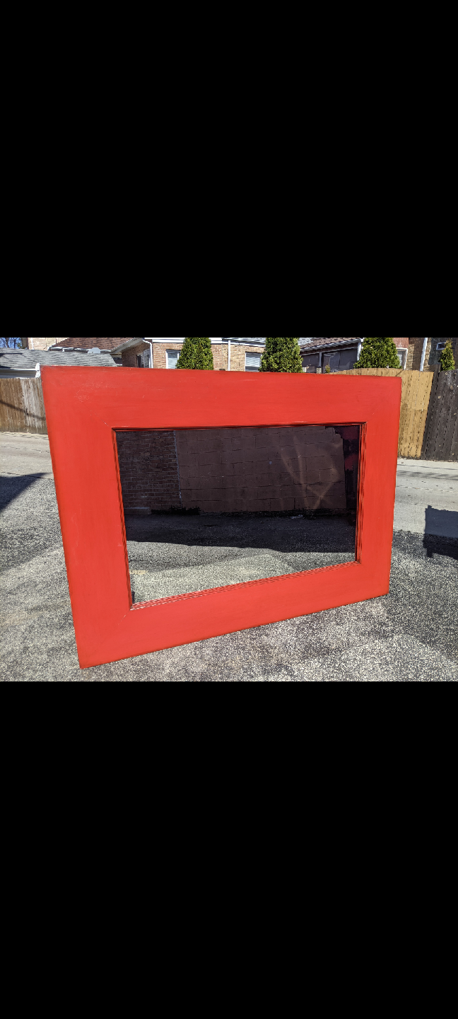 Nadeau Red Solid Wood Framed Mirror