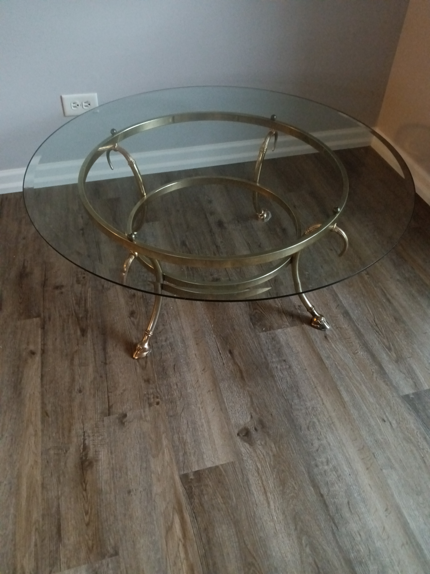 Glass Top Coffee Table and Matching Side Table