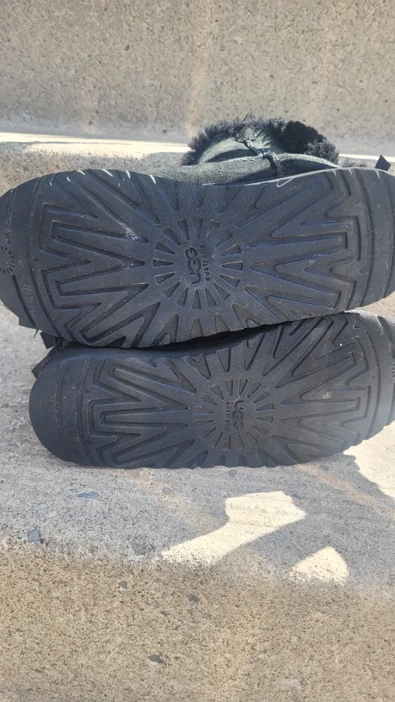 UGG Australia Black Boots with Bow Detail image indicator(3)