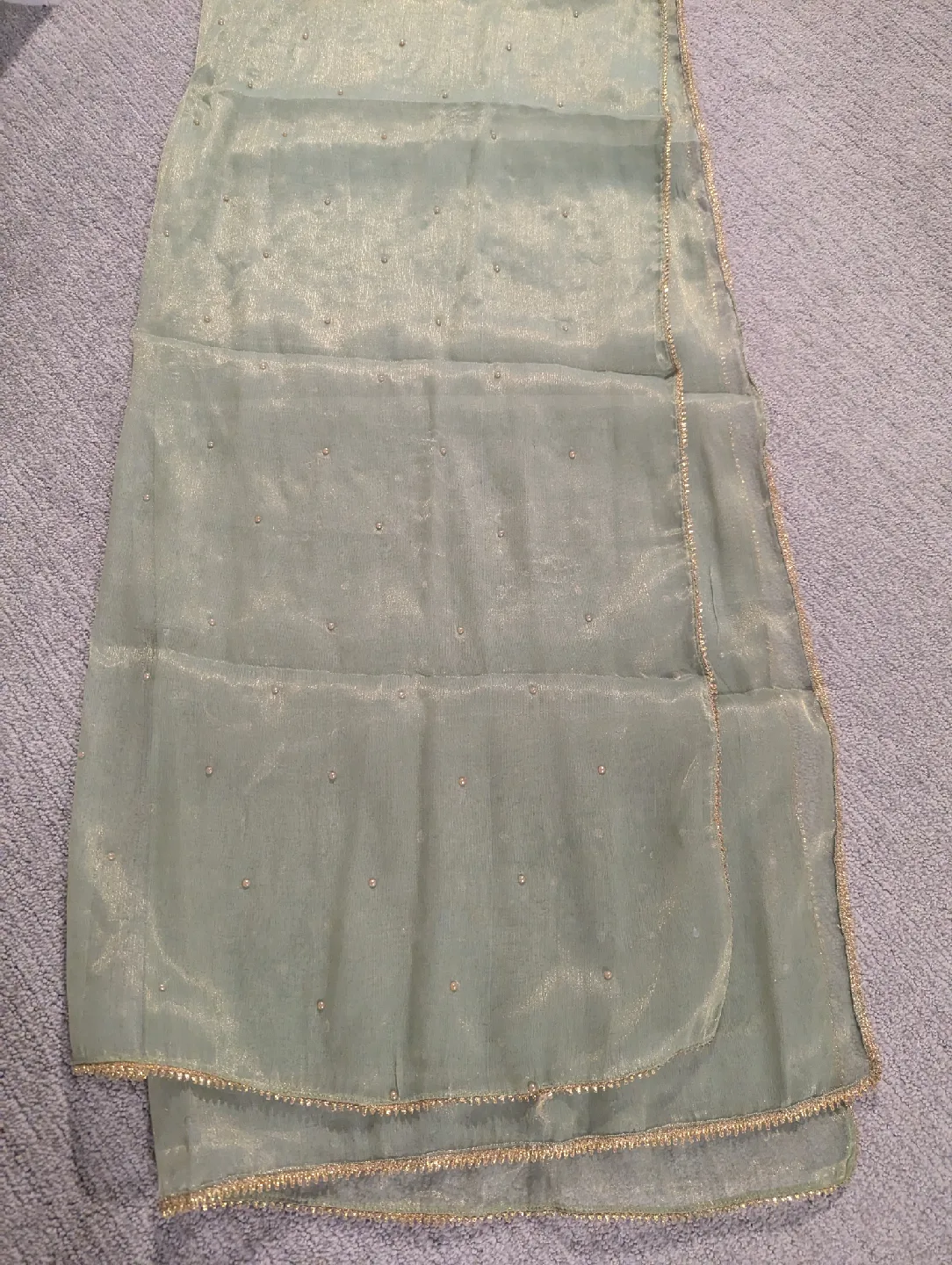 Sage Green Embroidered Salwar Kameez Suit image indicator(3)