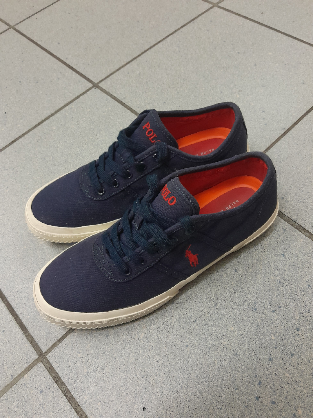 Polo Ralph Lauren Navy Canvas Sneakers Size 9 - photo 2