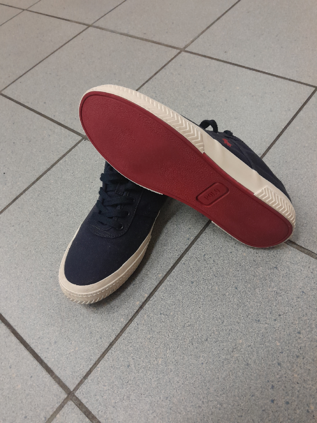 Polo Ralph Lauren Navy Canvas Sneakers Size 9 - photo 3