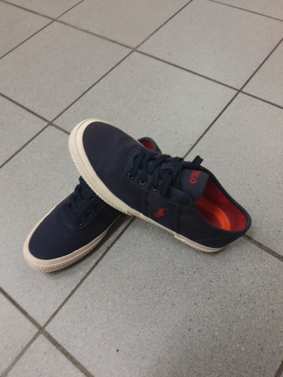 Polo Ralph Lauren Navy Canvas Sneakers Size 9 - photo 4