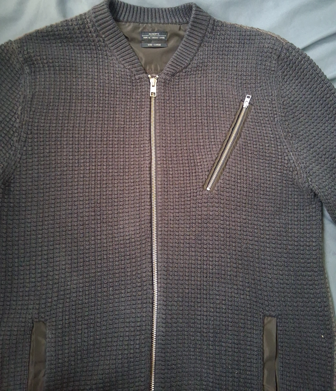 AllSaints Large Black Zip-Up Cardigan - photo 4