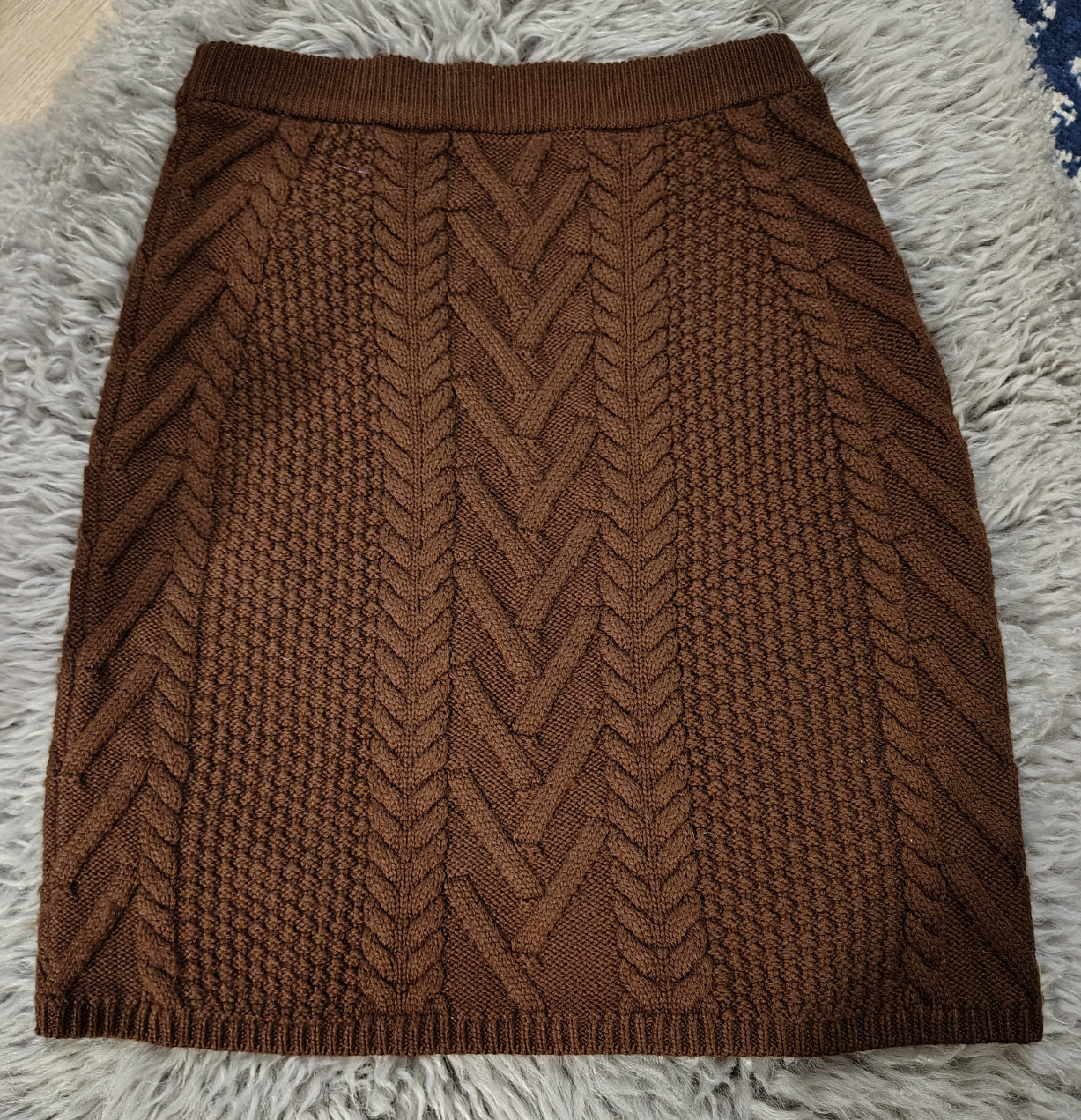 Babaton Brown 100% Merino Wool Skirt - photo 2