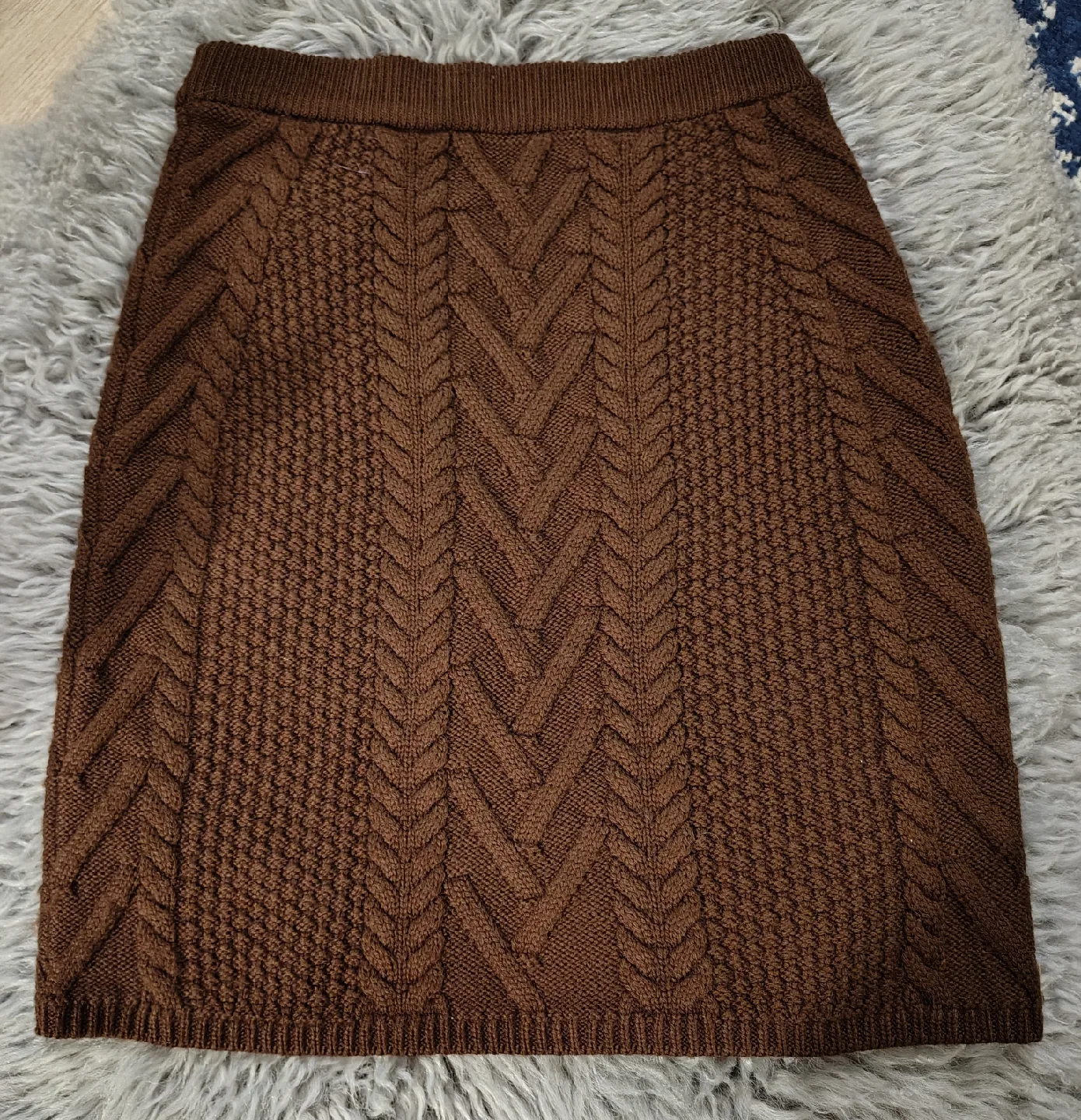 Babaton Brown 100% Merino Wool Skirt image indicator(2)