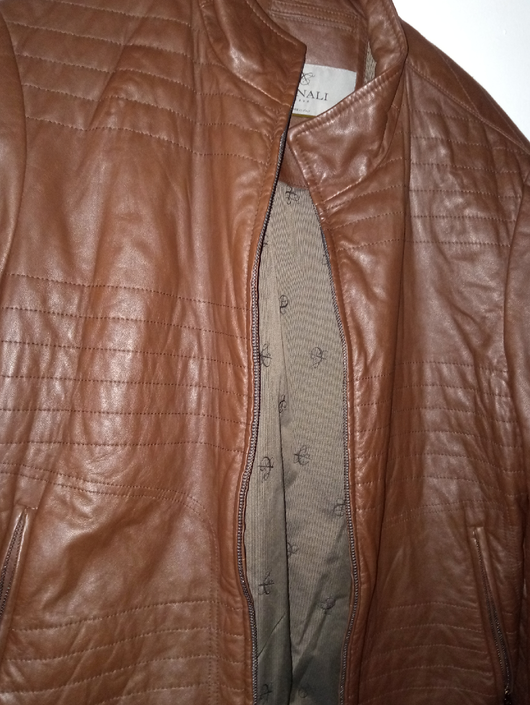 Canali Brown Leather Jacket - Size 1 SZ - photo 4