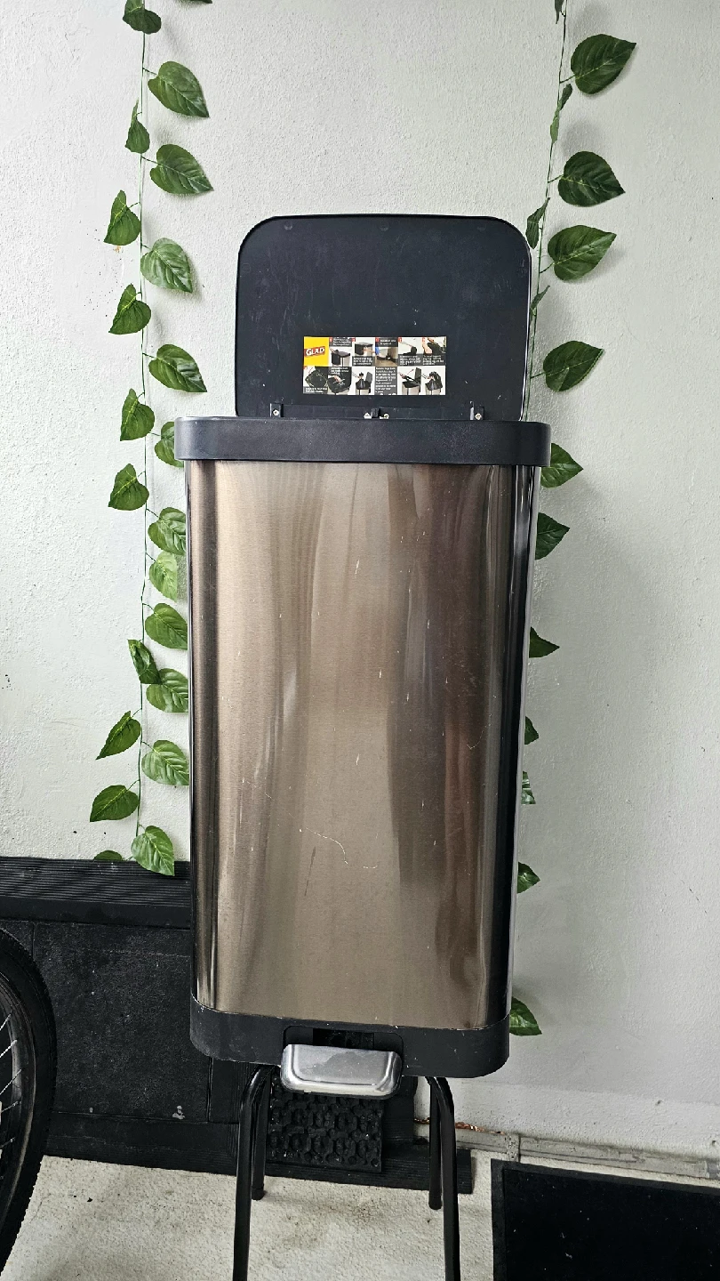 GLAD Stainless Steel Step Trash Can