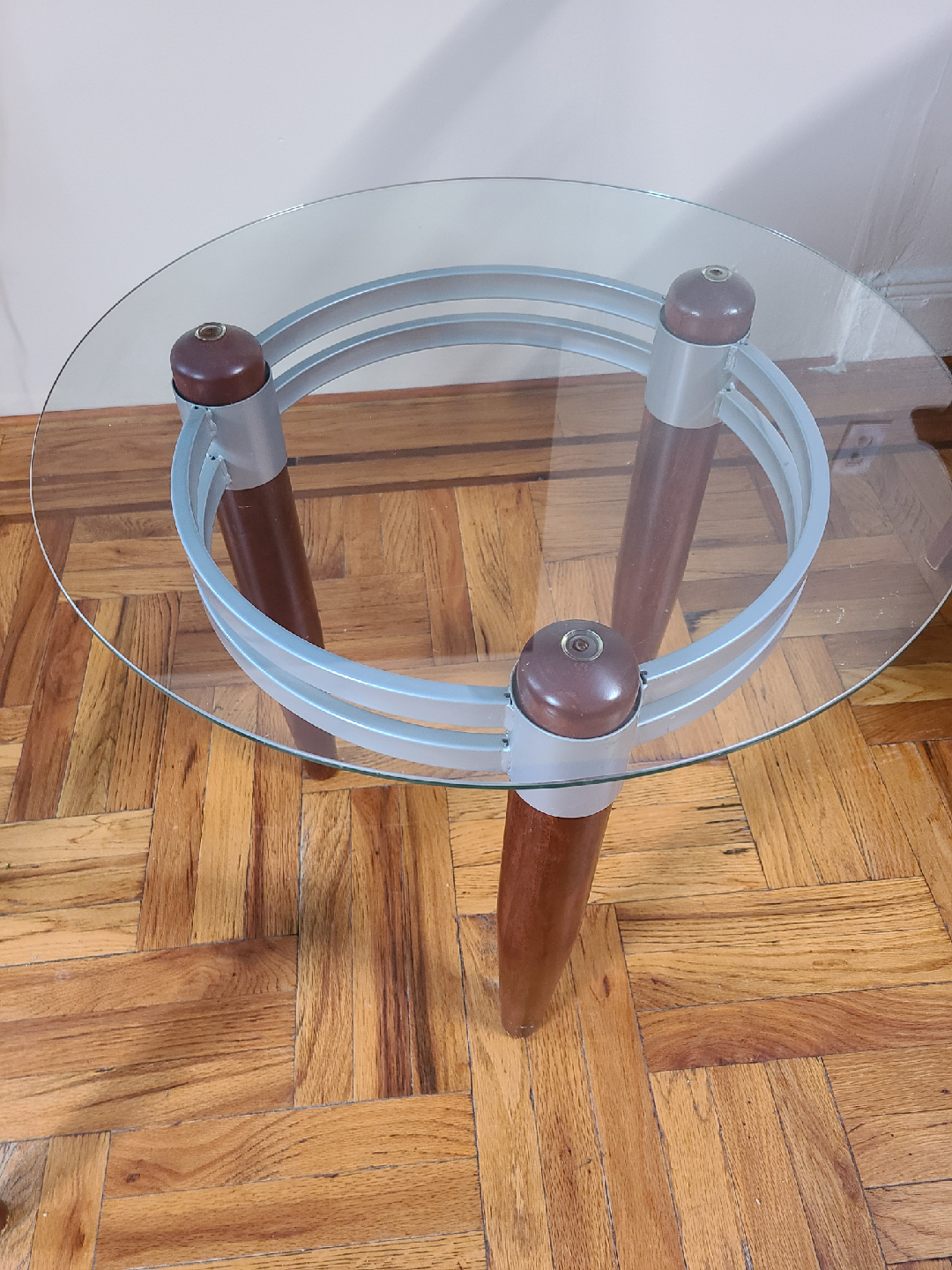 Round Glass Top Side Tables - Set of 2 - photo 2