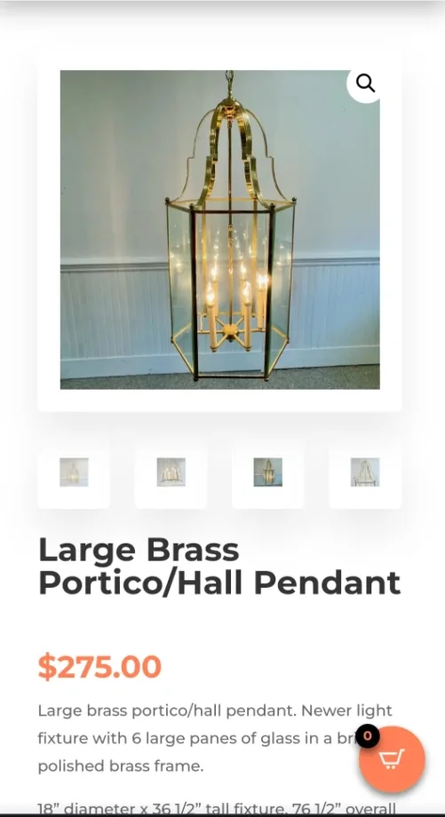 Large Brass Portico/Hall Pendant Light image indicator(4)