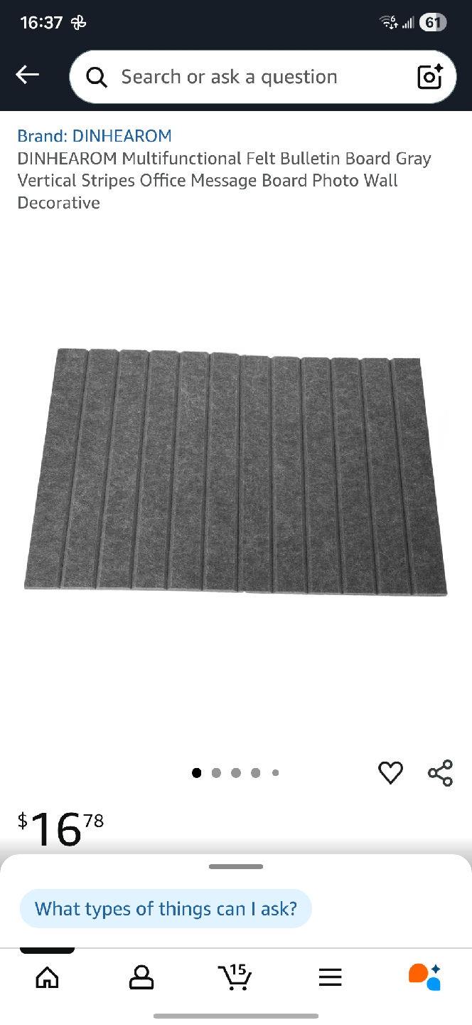 Felt Bulletin Board Gray 23.58x15.72" - photo 2