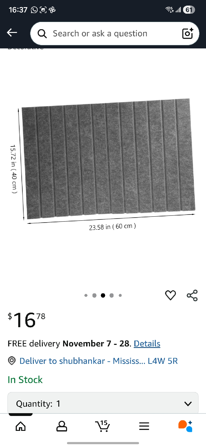 Felt Bulletin Board Gray 23.58x15.72" - photo 3