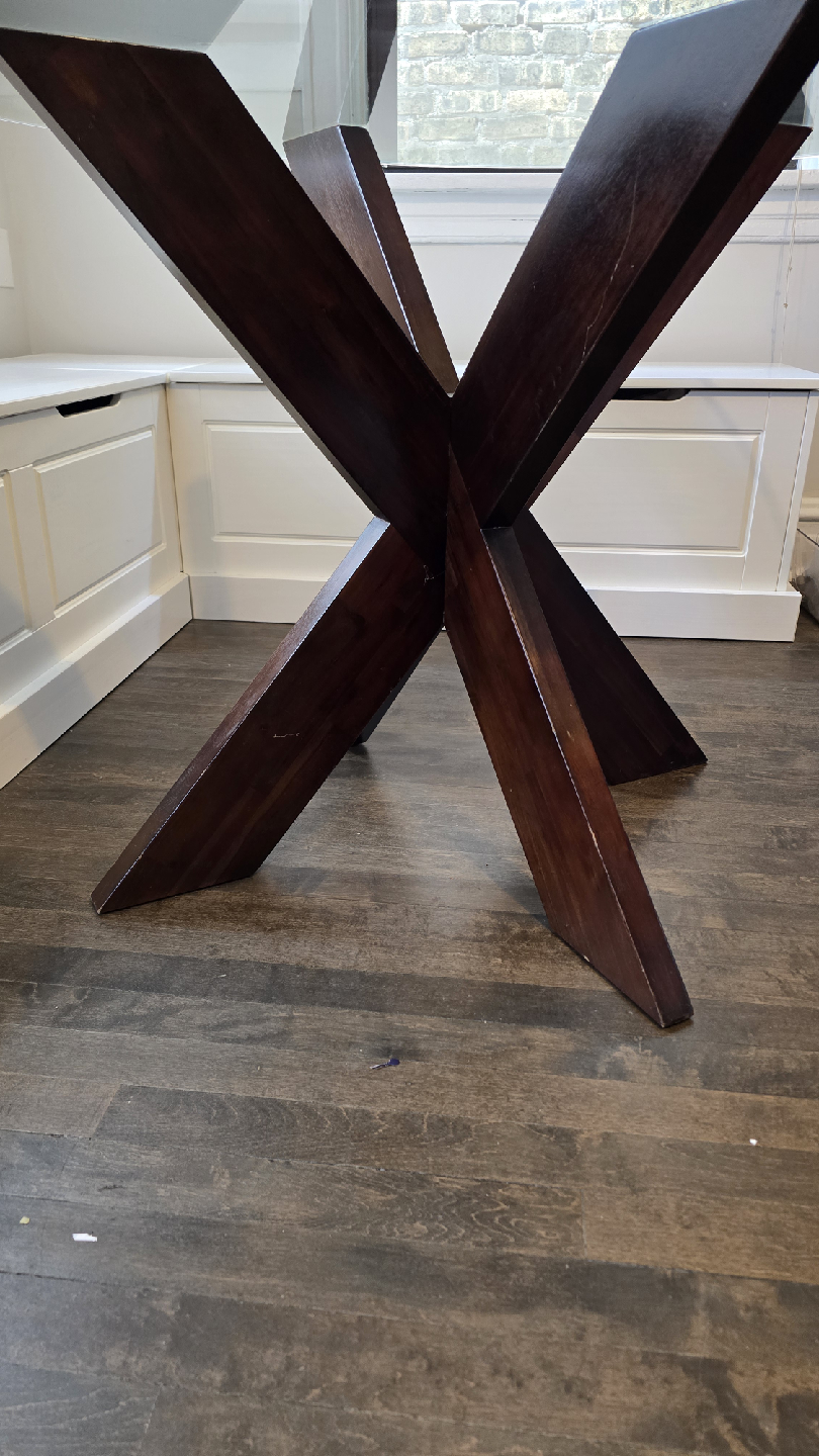 PICK UP by 5pm TODAY for $90! 48" Glass Top Round Dining Table - photo 3
