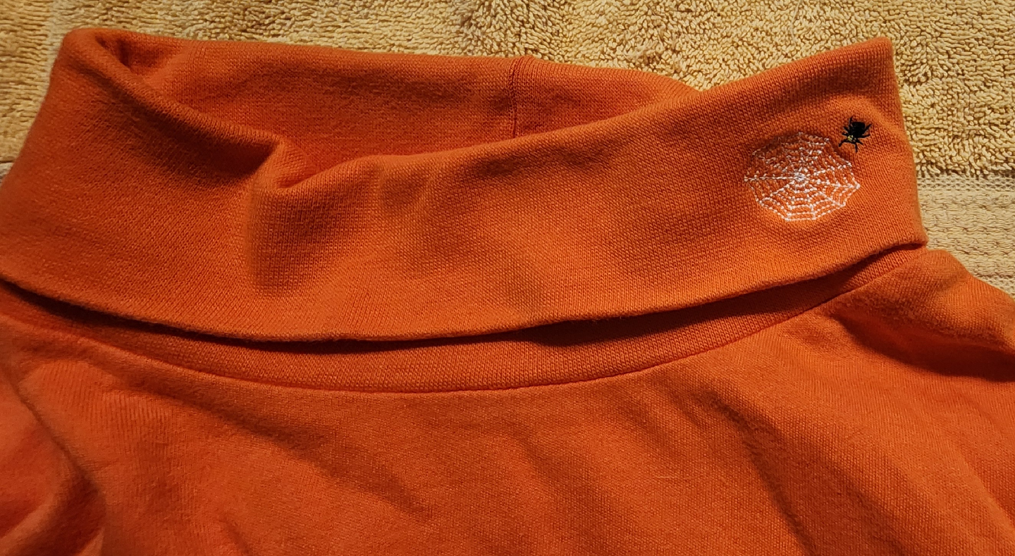 Halloween orange cowl neck long sleeved shirt - size Large - photo 2