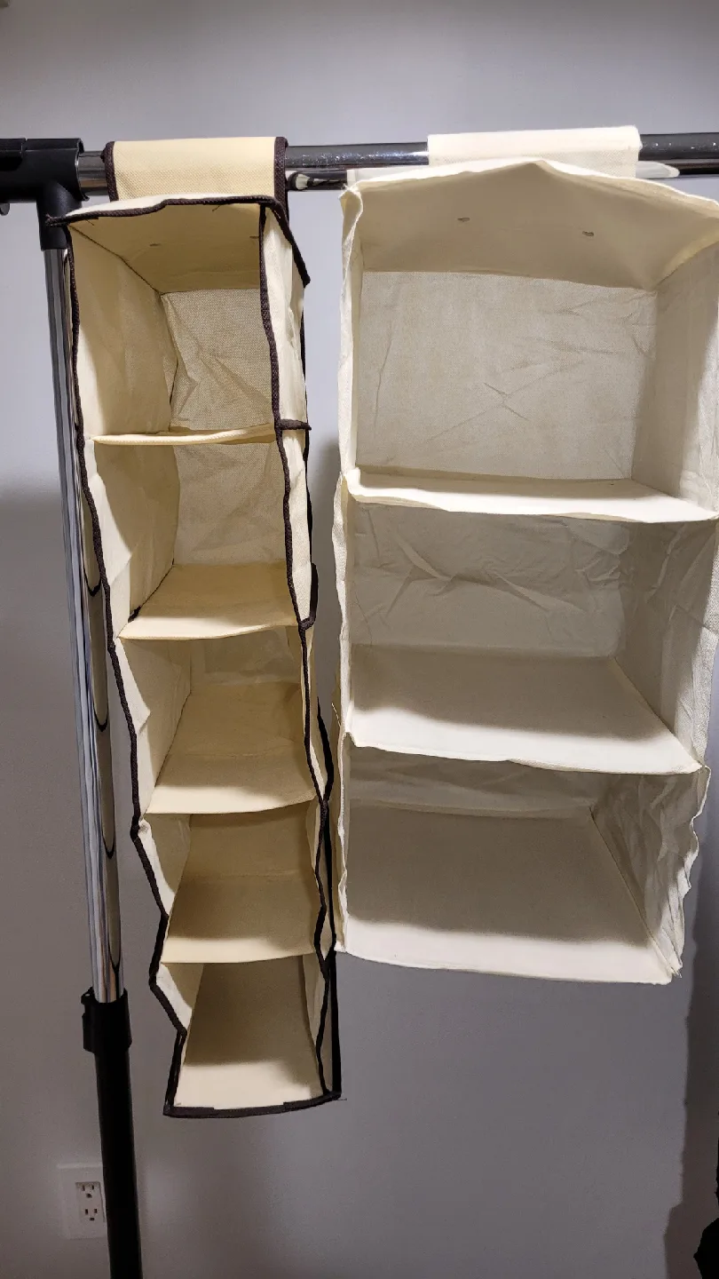 3 Hanging Closet Organizers - Beige & Black image indicator(2)