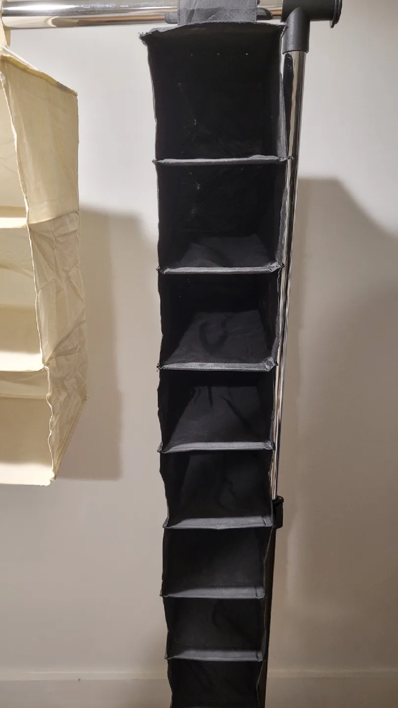3 Hanging Closet Organizers - Beige & Black image indicator(3)