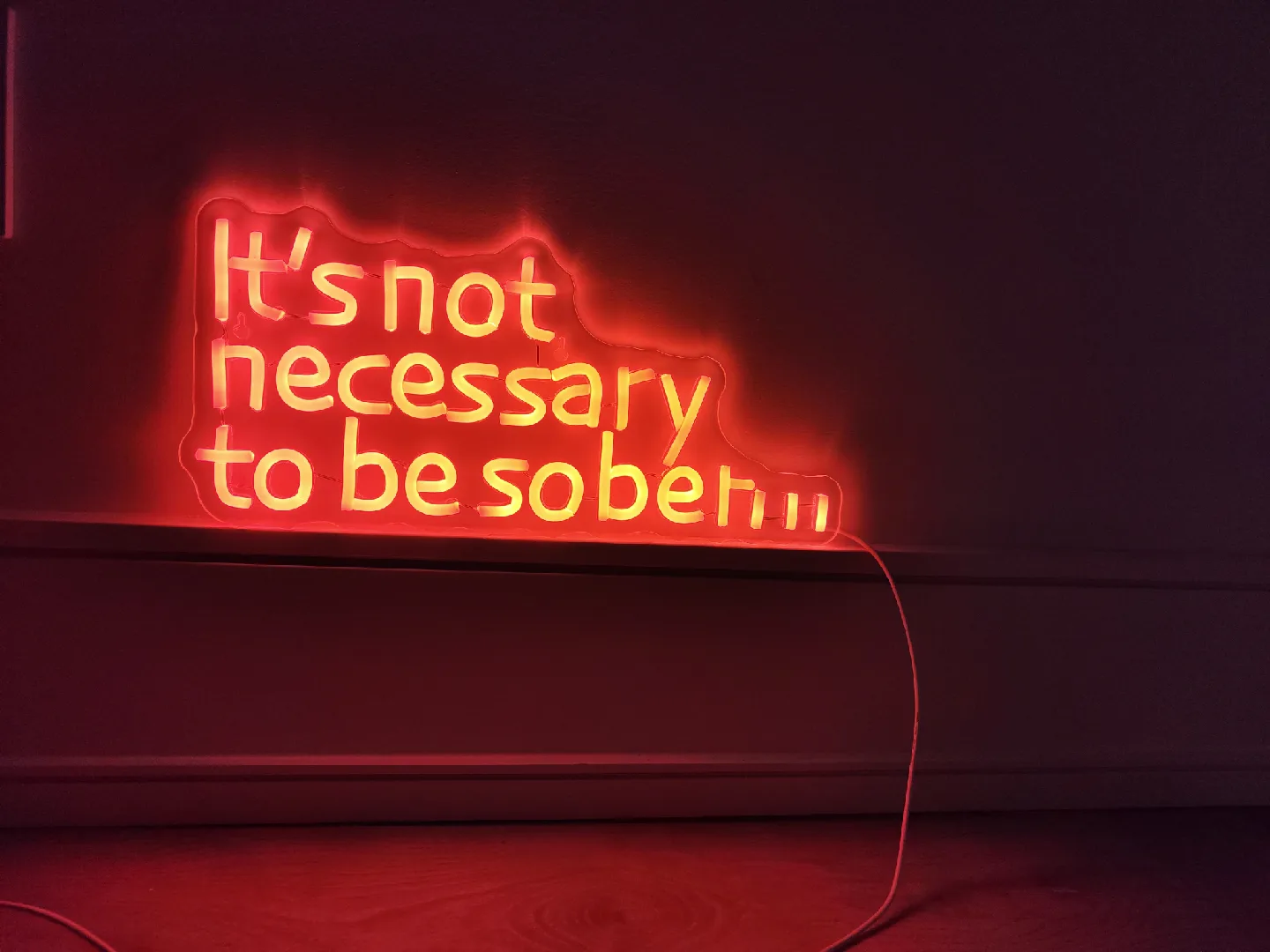 "It's Not Necessary To Be Sober" Neon Sign thumbnail