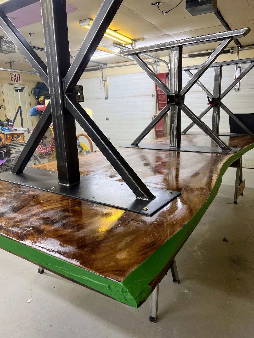 Custom Live Edge Wood Table with Steel Base image indicator(2)