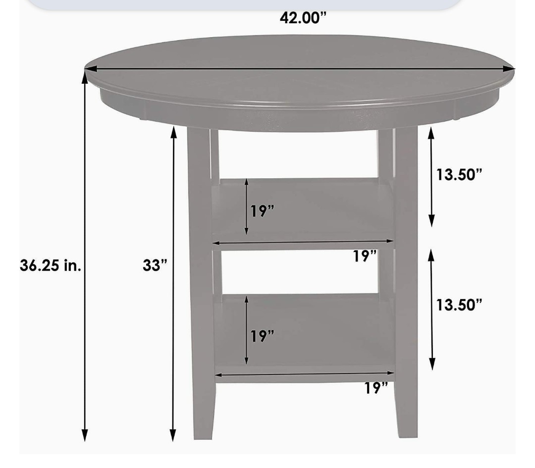 Round bistro height dining table with four chairs - photo 2