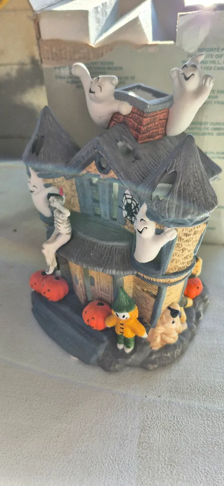 Mint Partylite Hand Painted Haunted Hill House image indicator(3)