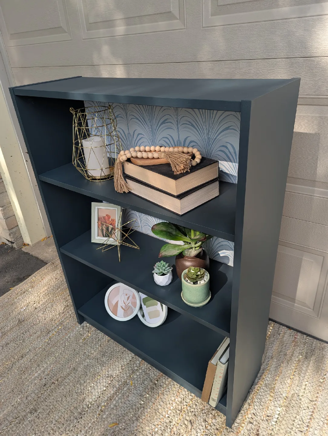 Newly refinished three tier bookshelf image indicator(5)