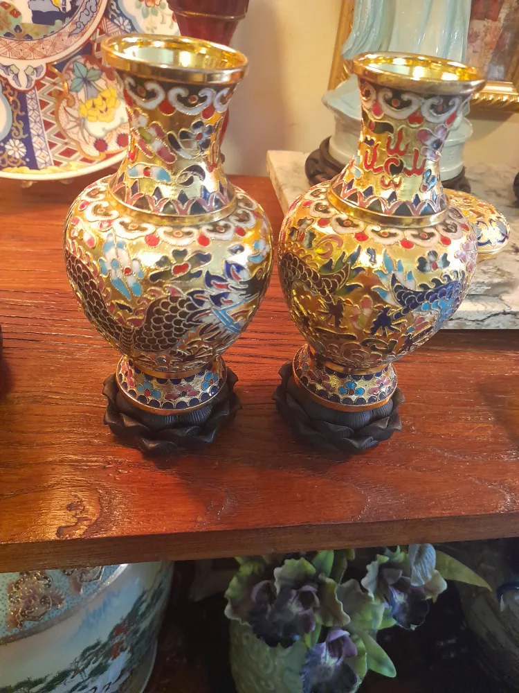 Pair of Cloisonné Vases thumbnail