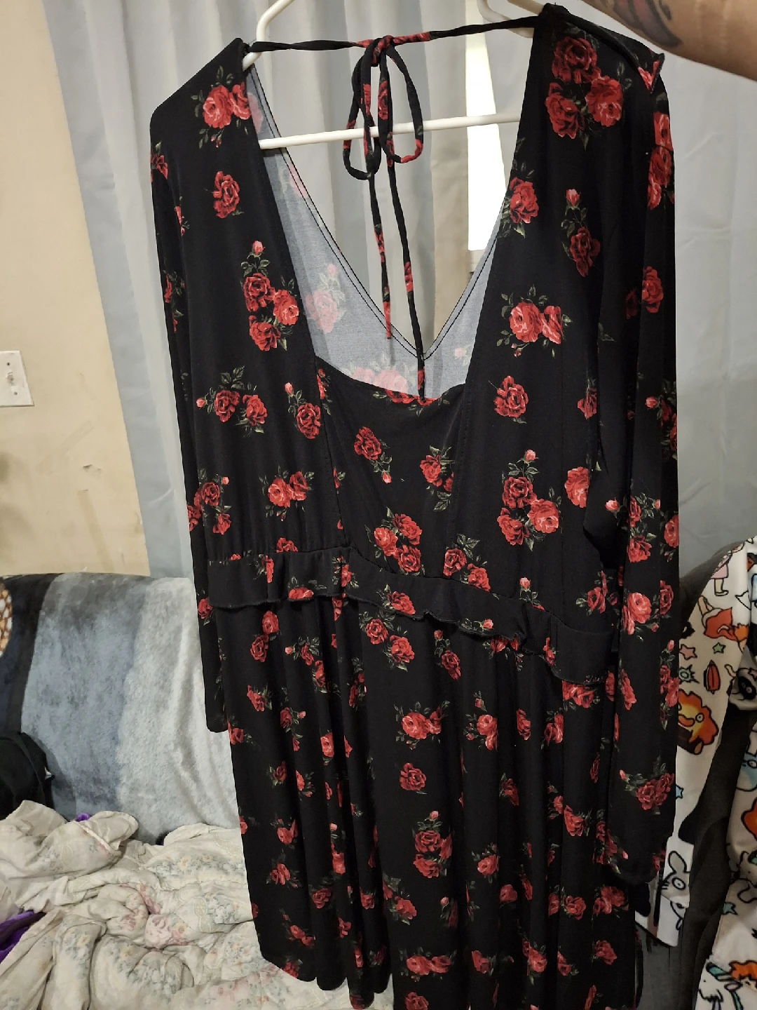 Torrid Black Floral Rose Dress - Size 3 - photo 5