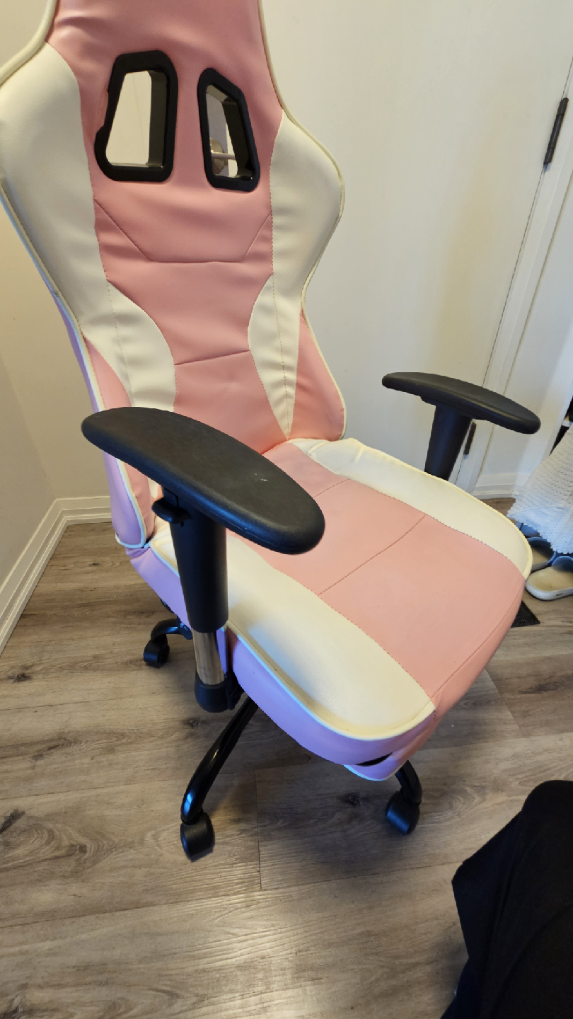 Pink and White Gaming Chair - photo 2