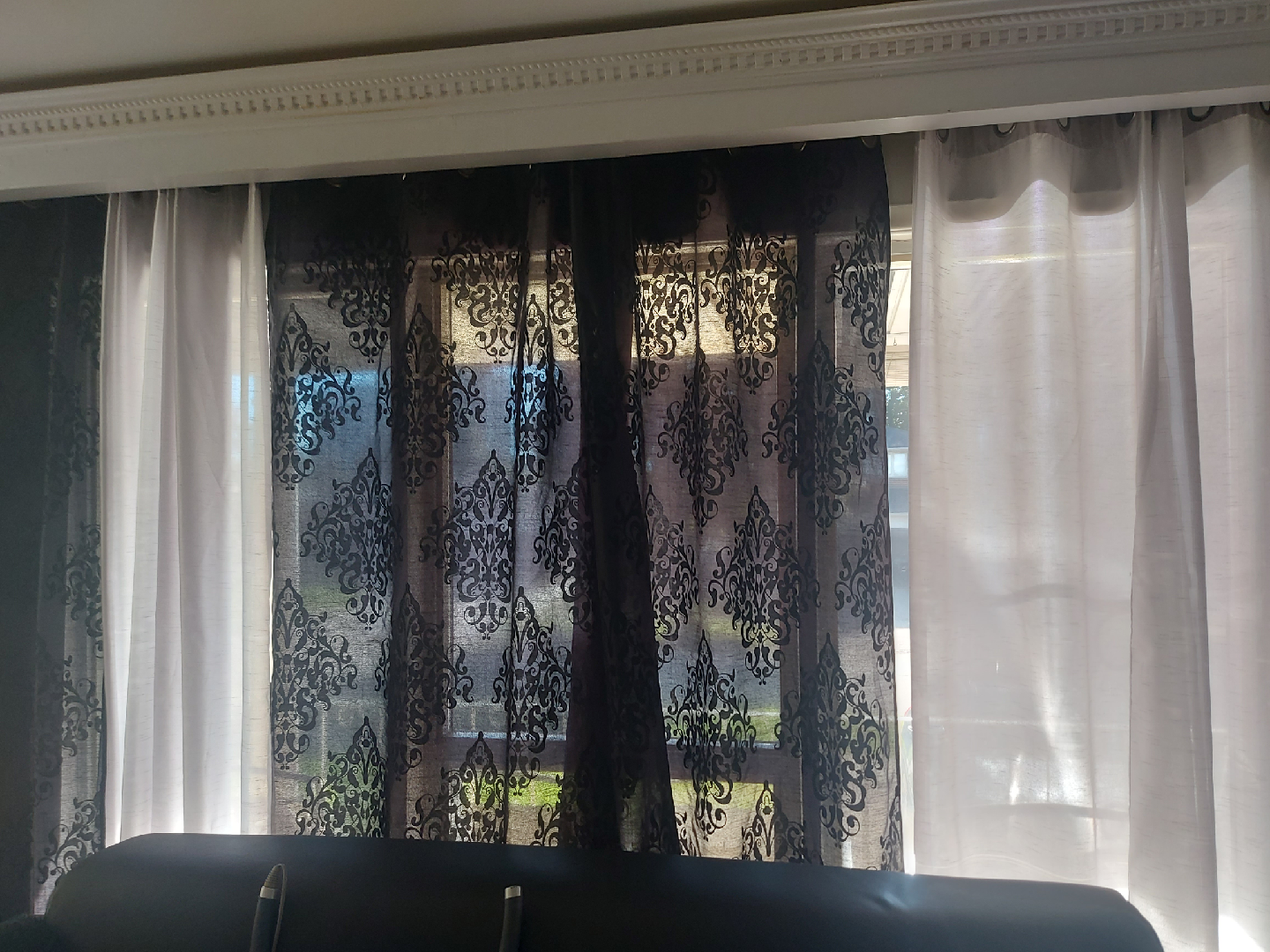 Patterned Black Curtain