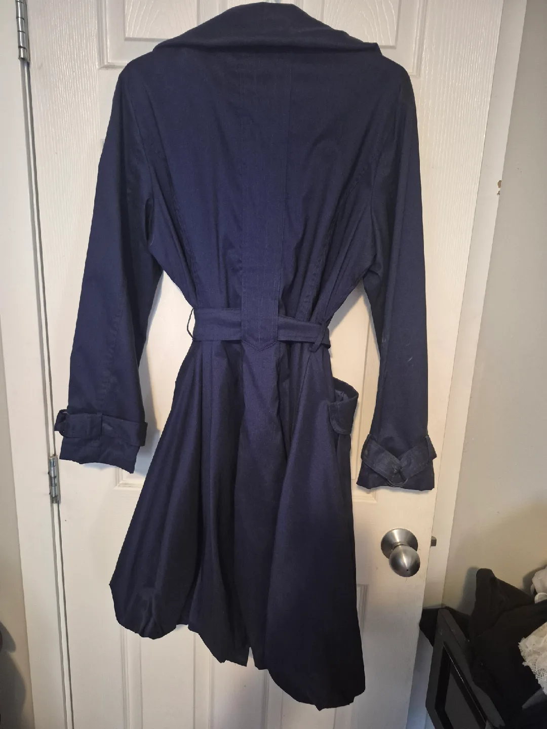 Samuel Dong Navy Trench Coat - Size M image indicator(2)