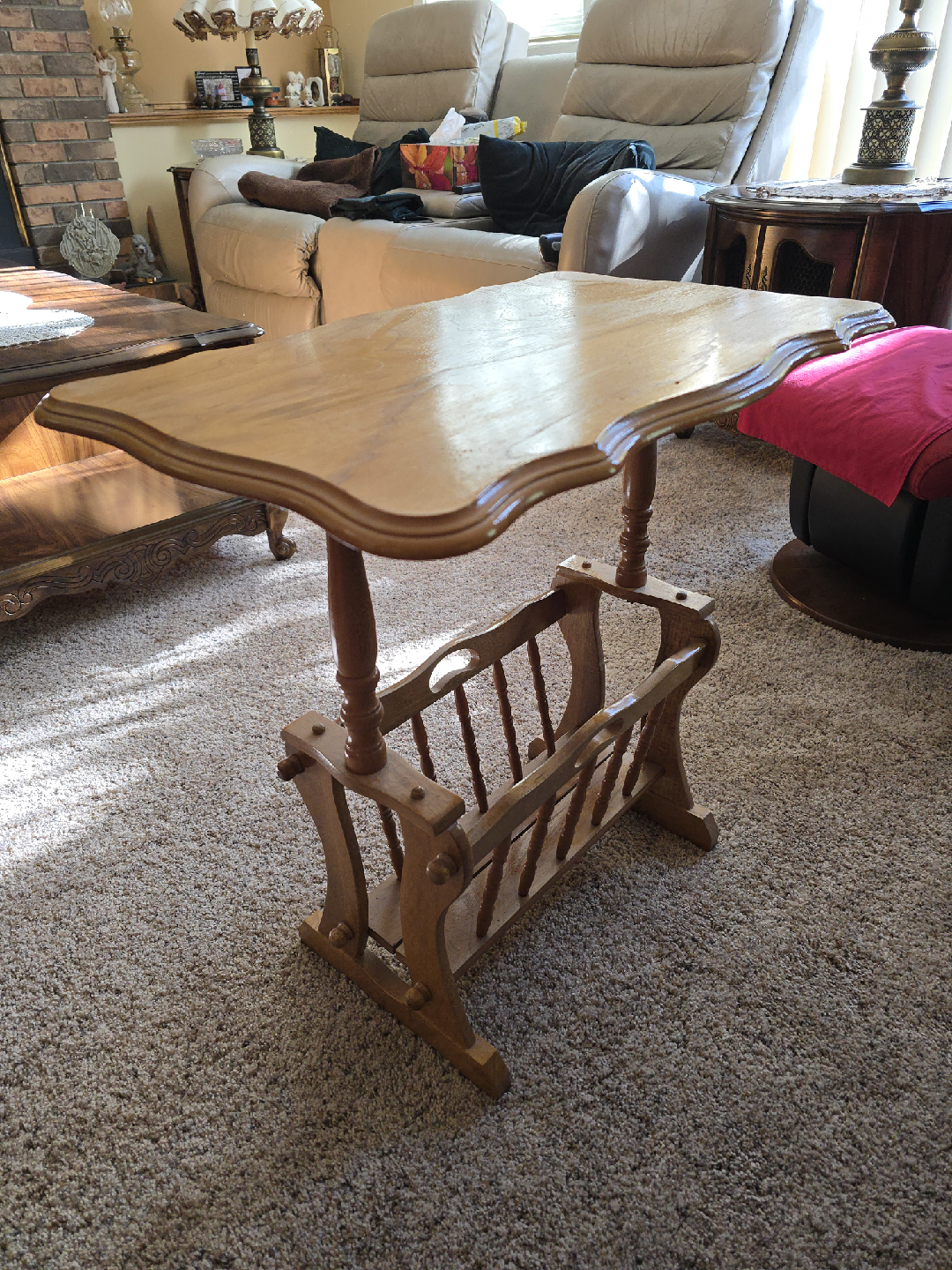 Vintage Wooden Magazine Table