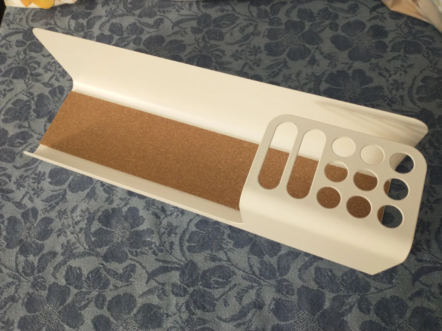 Ikea Kvissle desk organizer/pencil holder, metal and cork thumbnail