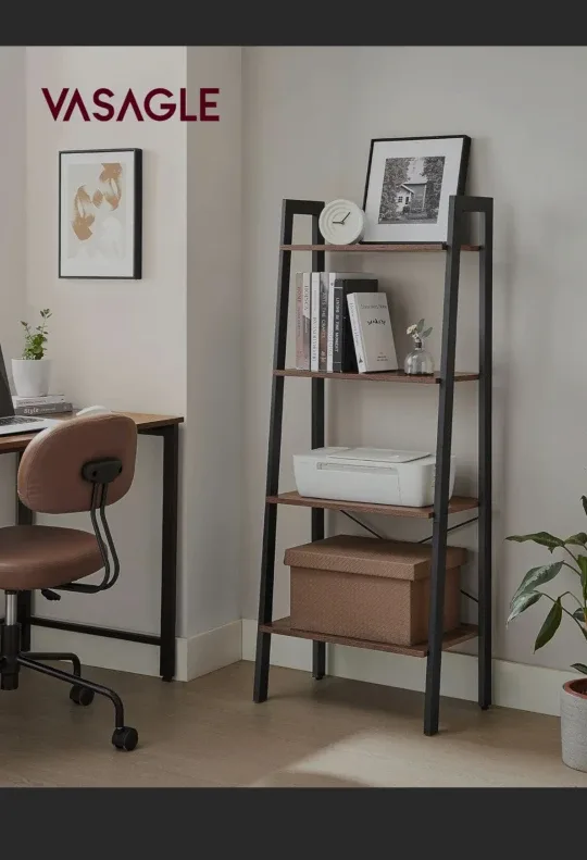 VASAGLE Ladder Shelf - Rustic Brown/Black thumbnail