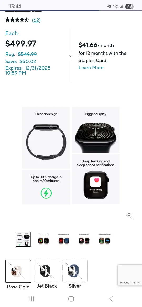 Apple Watch Rose Gold - 42 mm sports band image indicator(3)