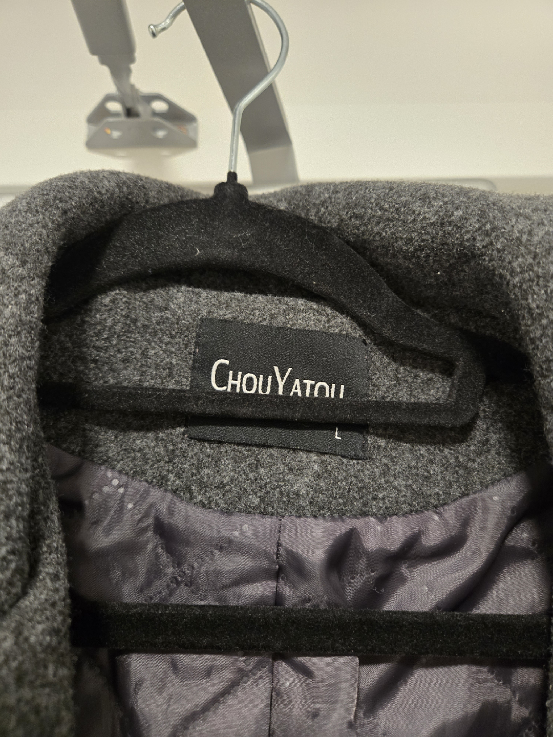 Chouyatou Wool Blend Grey Coat - Size L - photo 2