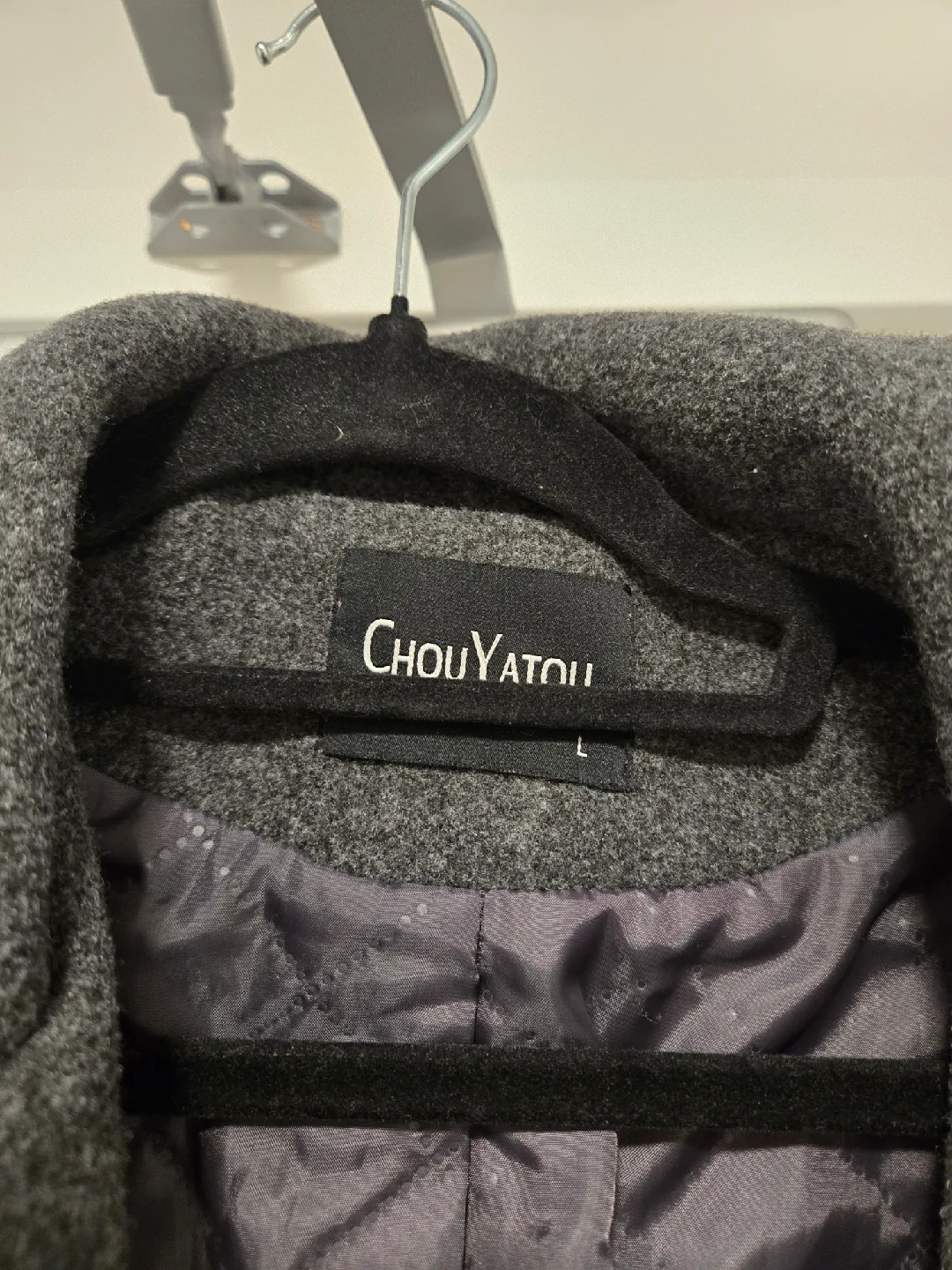 Chouyatou Wool Blend Grey Coat - Size L image indicator(2)