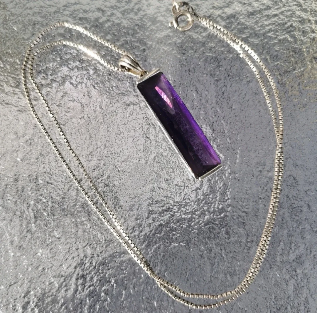 Gem Stone Sterling Silver Necklace thumbnail