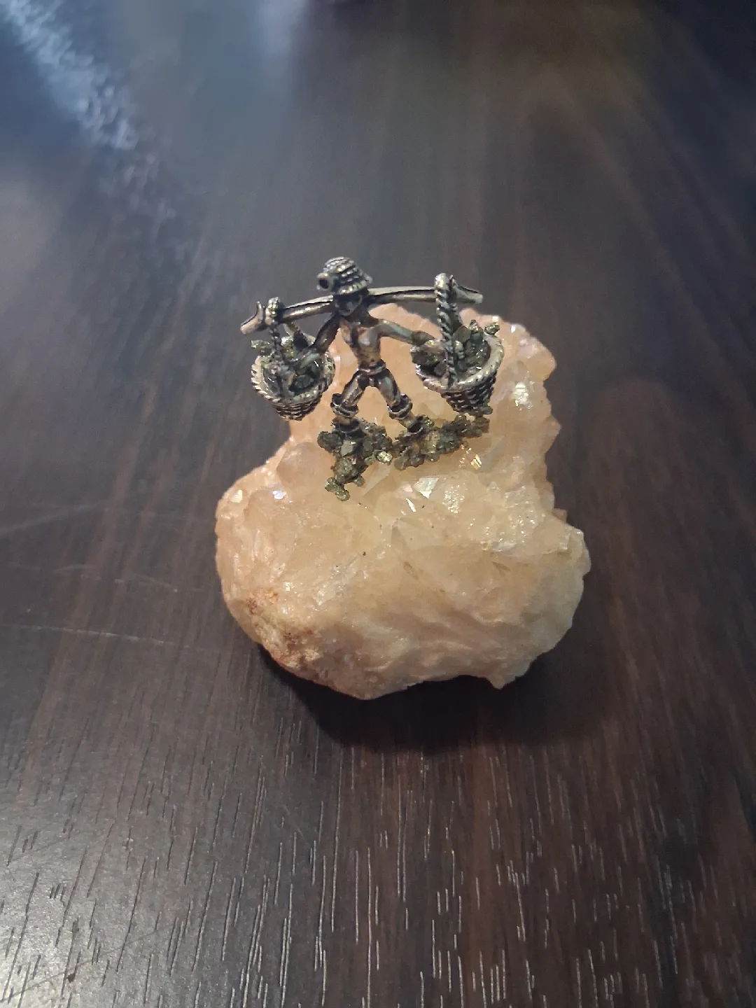 Calcite with metal figurine thumbnail