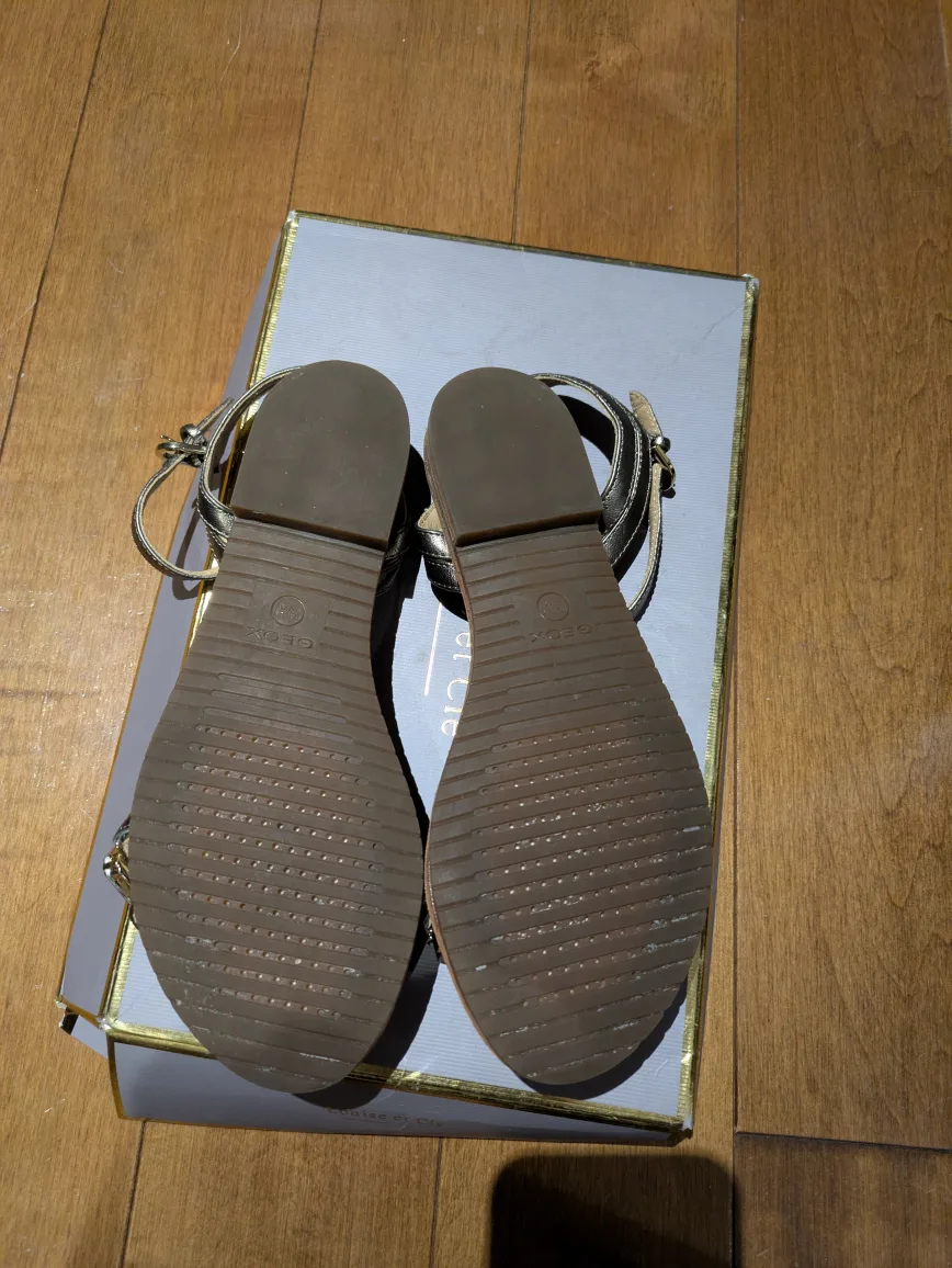 Geox Black Wedge Sandals Size 37.5 image indicator(3)