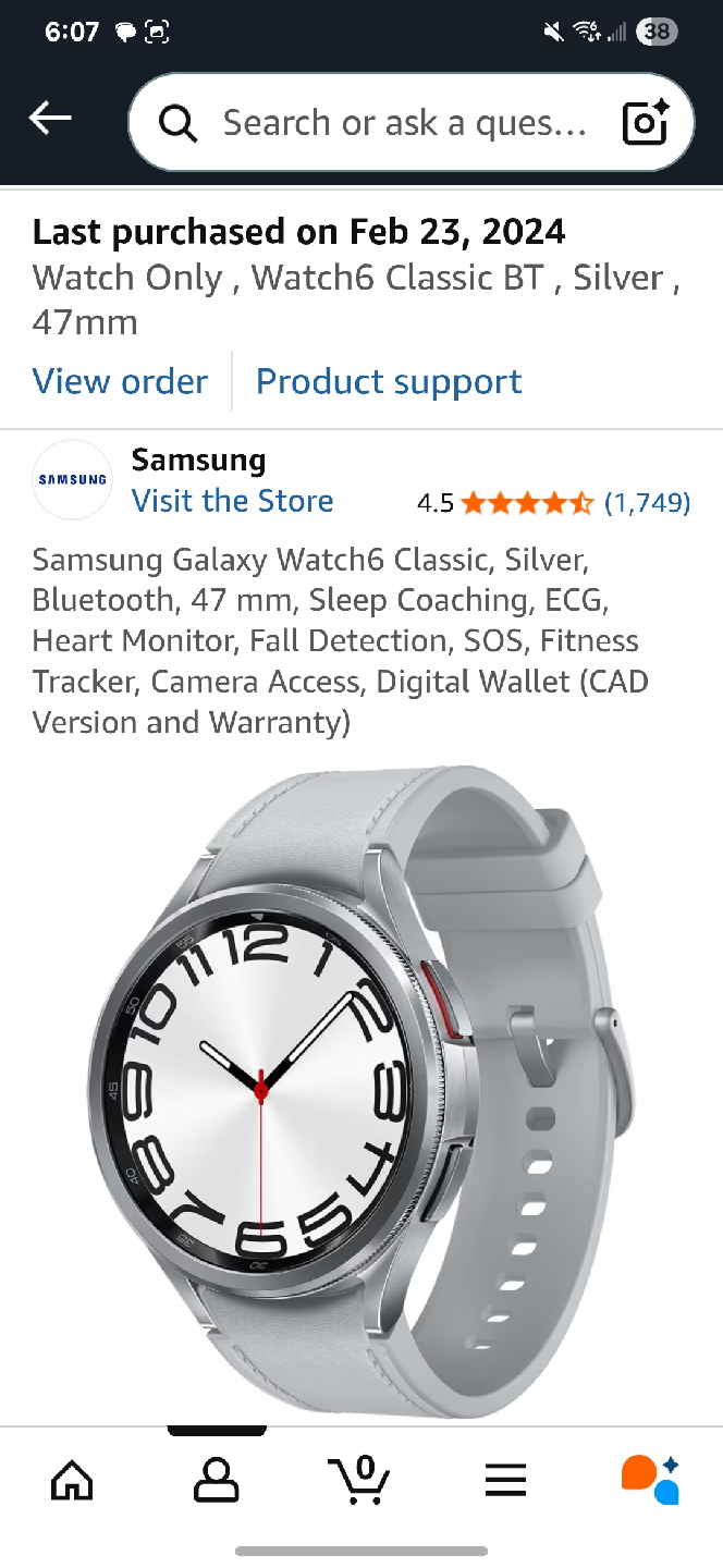 Samsung Galaxy Watch6 Classic BT 47mm Silver
