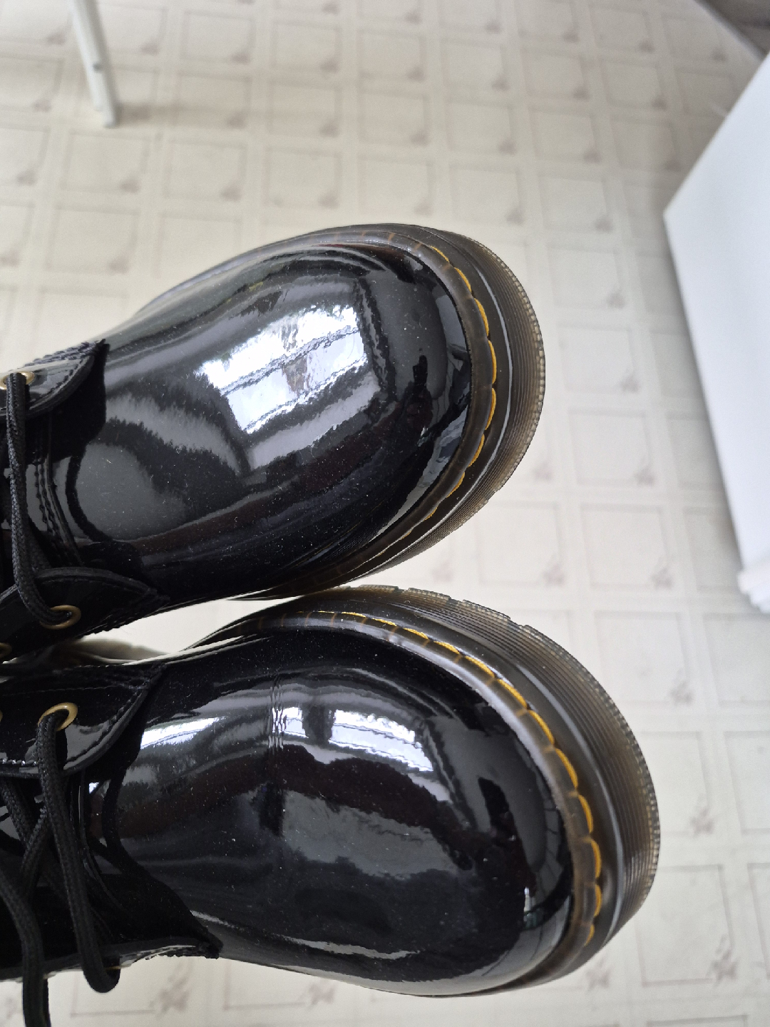 Dr. Martens Black Patent Leather Boots - Size 11 - photo 2