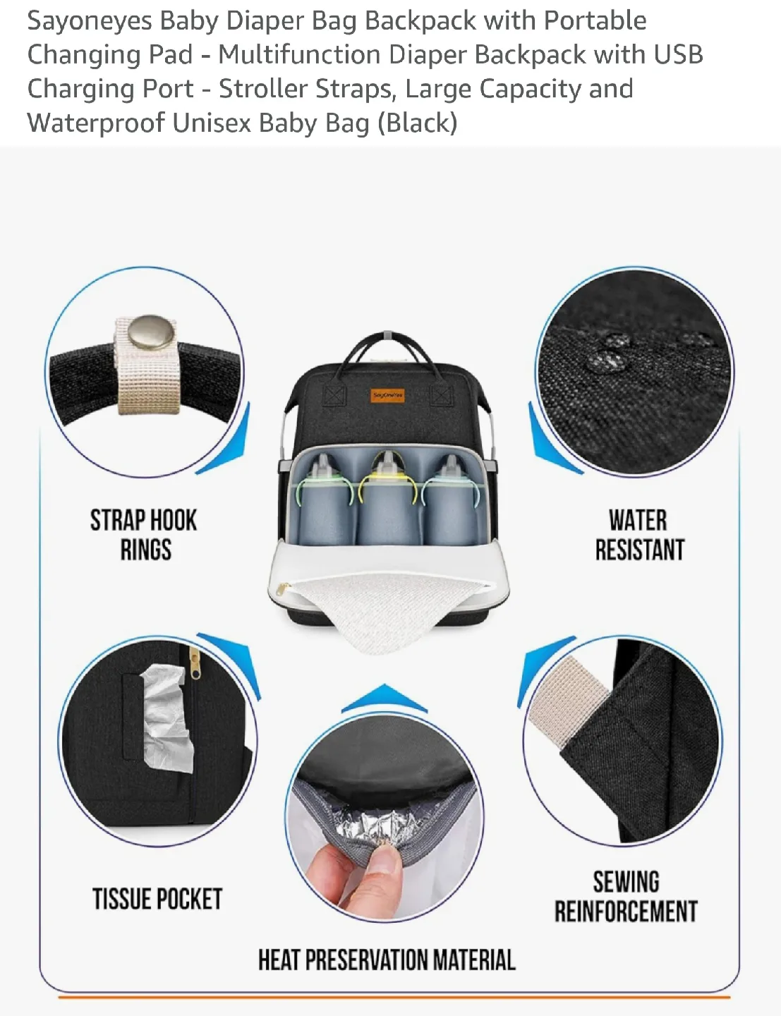 SayOneYes Baby Diaper Bag Backpack image indicator(5)